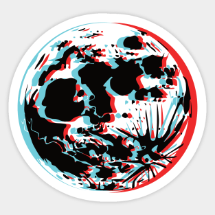 Full Moon Glitch Sticker